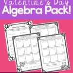 Valentine's Day Algebra Practice Pack Free Intended For Algebra Puzzles Worksheets
