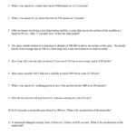 Velocity And Acceleration Calculation Worksheet In Velocity Acceleration Worksheets