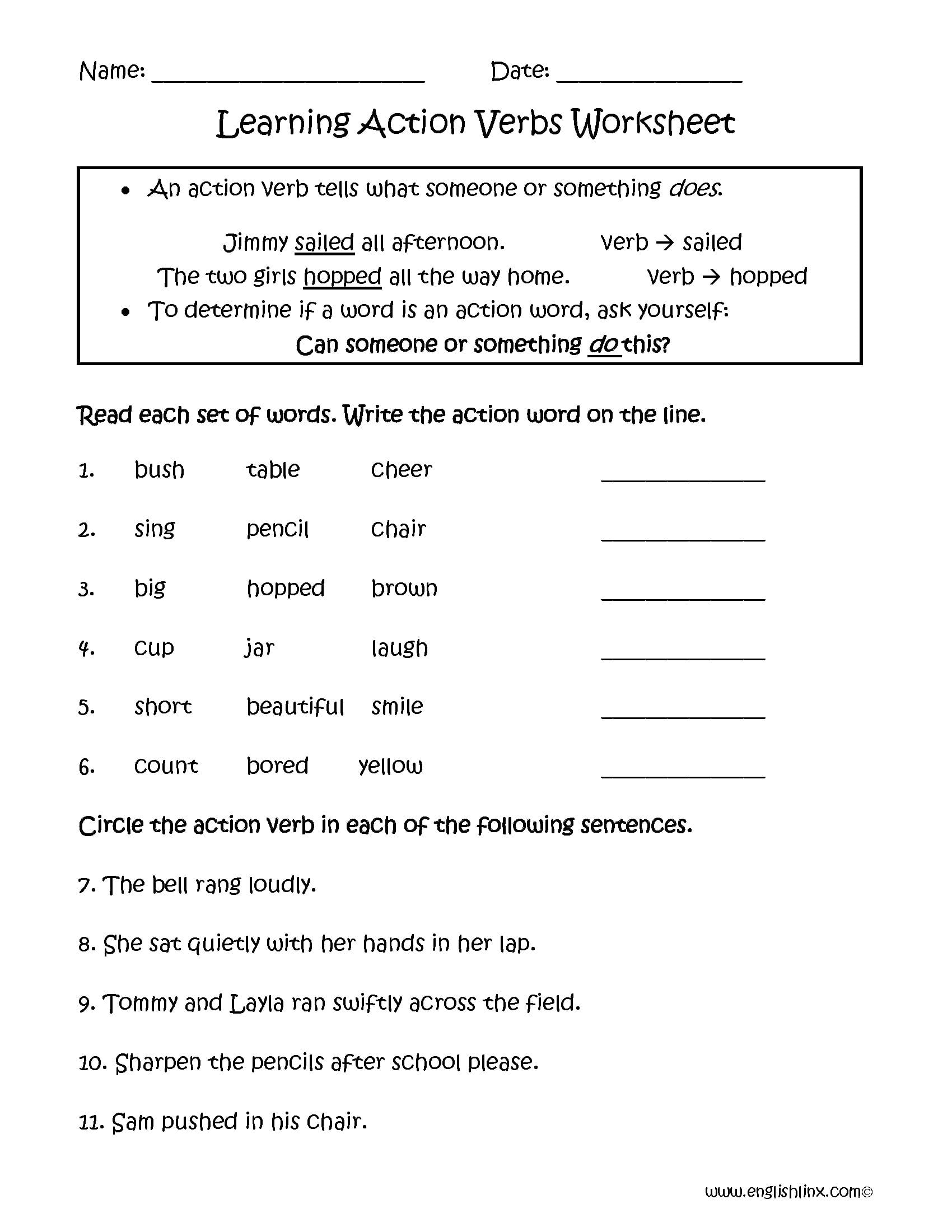 Verbs Worksheets  Action Verbs Worksheets Also Verb To Be Worksheets For Adults Pdf