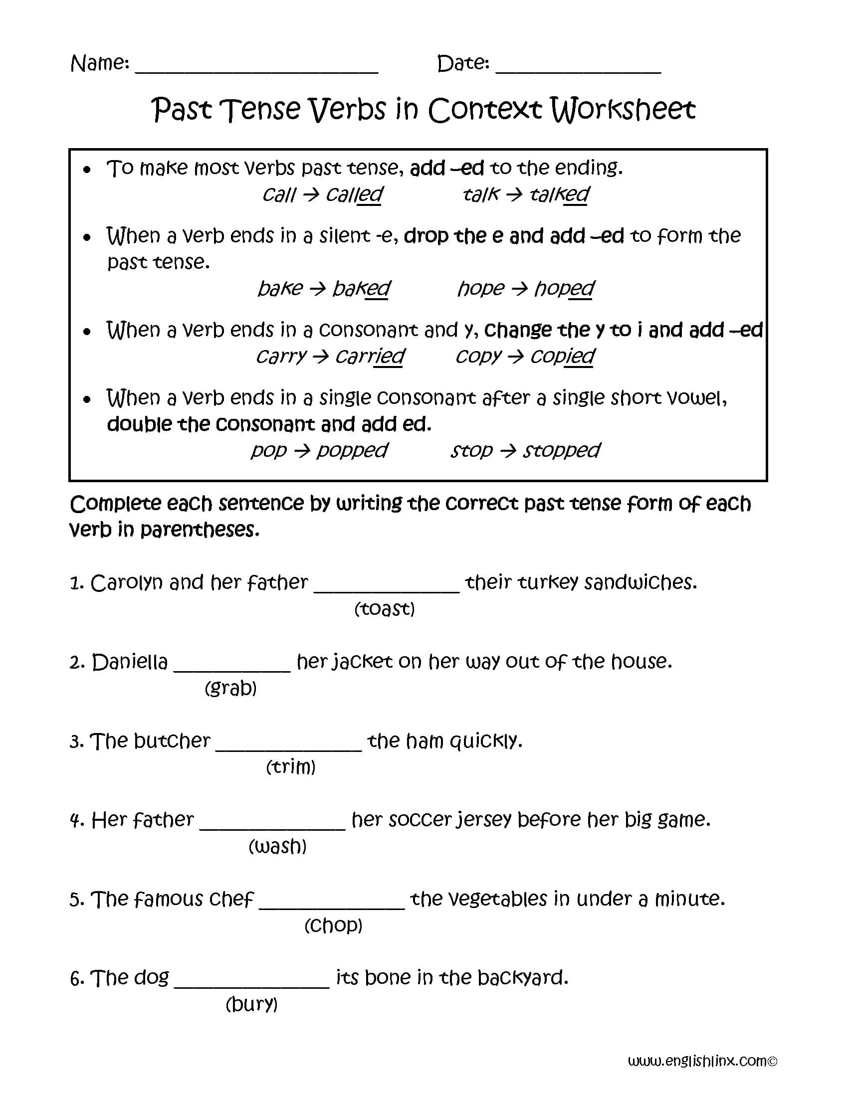 Verbs Worksheets  Verb Tenses Worksheets Together With Past Tense Verbs Worksheets