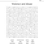 Violence And Abuse Word Search  Wordmint Intended For Sexual Assault Therapy Worksheets