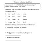 Vocabulary Worksheets  Synonym And Antonym Worksheets For 4Th Grade Vocabulary Worksheets
