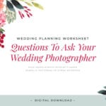 Wedding Planning Worksheet Questions To Ask Your Wedding  Etsy Or Wedding Flower Planning Worksheet