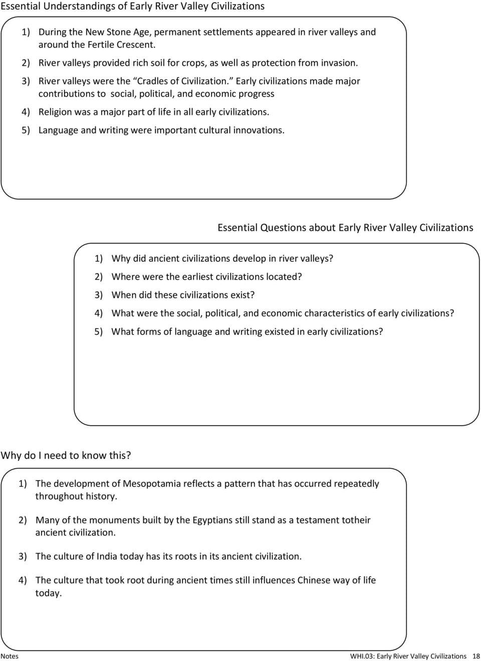Whi03 Early River Valley Civilizations  Pdf Regarding River Valley Civilizations Worksheet Answers
