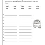 Wonders First Grade Unit Three Week One Printouts Throughout 3Rd Grade Spelling Worksheets