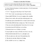 Word Usage Worksheets  Pronoun Agreement Worksheets For Pronouns And Antecedents Worksheets