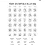 Work And Simple Machines Word Search  Wordmint And Work And Machines Worksheet