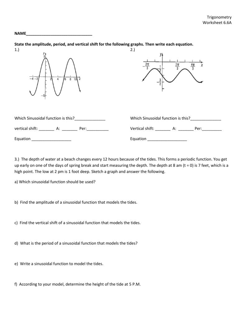 Worksheet 66A Or Graphing The Tides Worksheet Answers