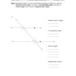 Worksheet  Angle Relationships Pertaining To Special Angle Pairs Worksheet