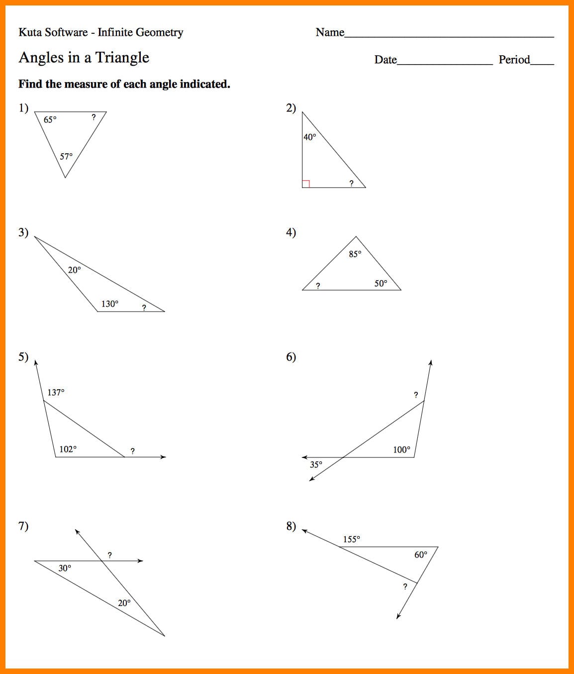 Worksheet Exterior Angle Theorem Worksheet Worksheet Interior And Inside Interior And Exterior Angles Worksheet