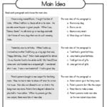 Worksheet Finding The Main Idea Worksheets Printable Th Grade Main For Finding The Main Idea Worksheets With Answers