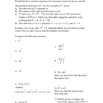 Worksheet On Rational Exponents As Well As Square Roots Worksheet Answers