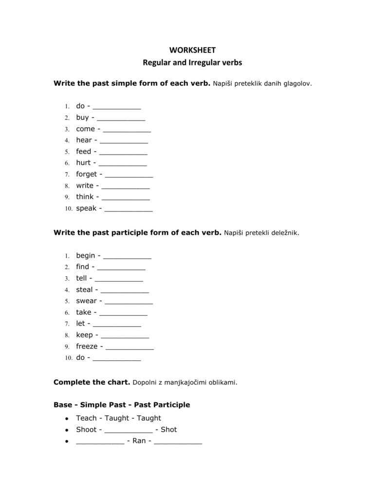 Worksheet Regular And Irregular Verbsdoc Together With Regular And Irregular Verbs Worksheet