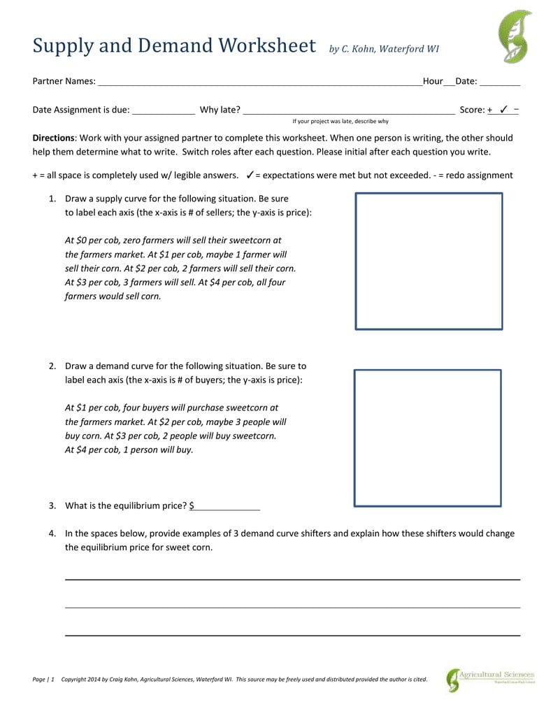 Worksheet Supply And Demand Worksheets Big Angles Worksheet  Yooob Regarding Supply And Demand Worksheet Answers
