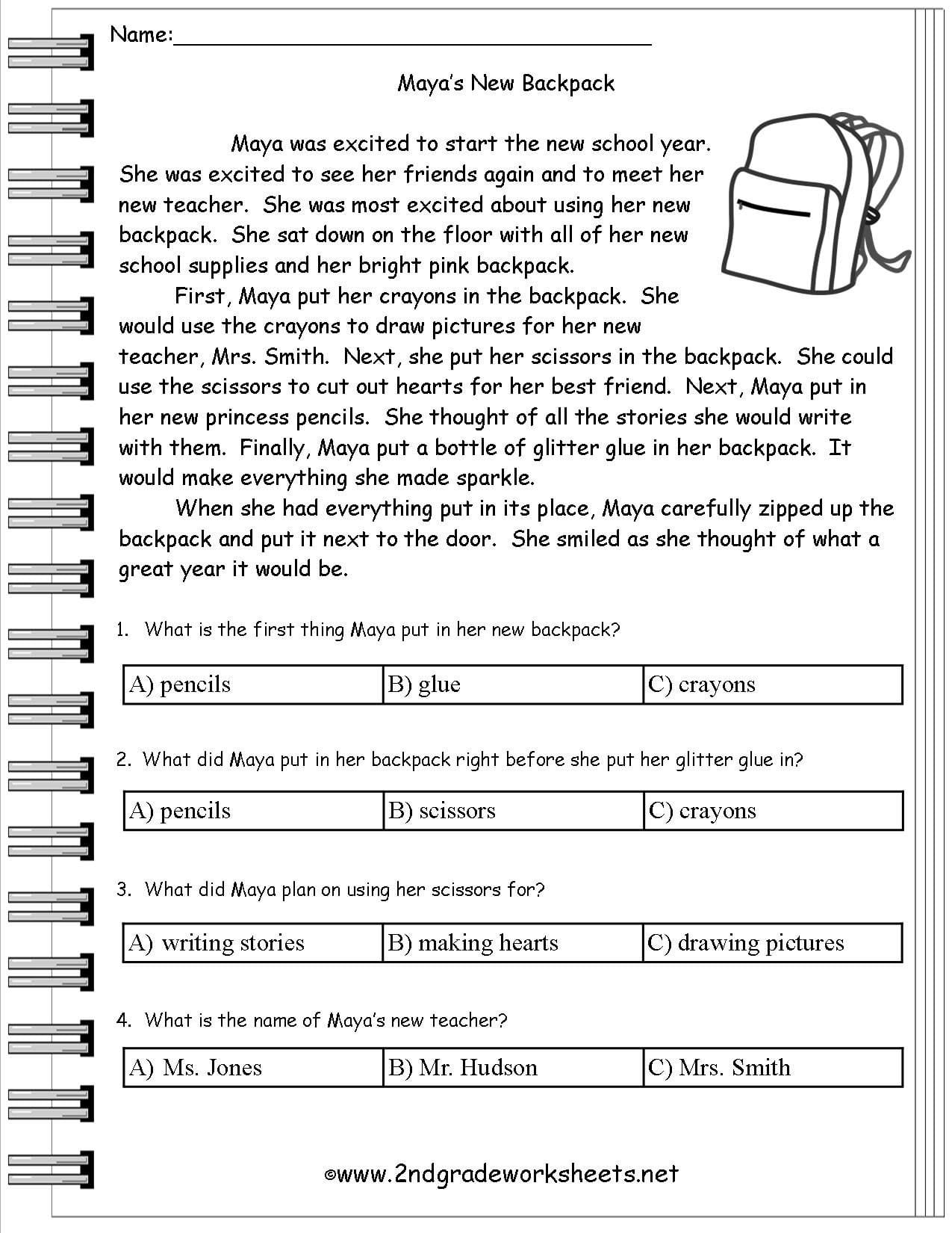 Worksheet  Year Homework Ideas Common Core 4Th Grade Science With Regard To Reading Comprehension Worksheets 4Th Grade Common Core