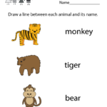 Zoo Animal Worksheet  Free Kindergarten Learning Worksheet For Kids Along With Spanish Worksheets For Kids