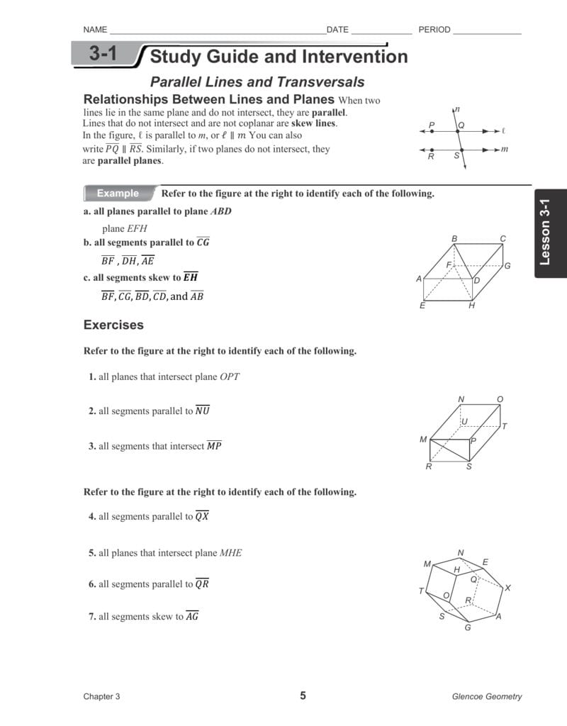 31 Pertaining To Geometry Parallel Lines And Transversals Worksheet Answers