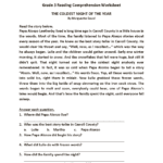 3Rd Grade Reading Comprehension Stories Regarding Reading Comprehension Worksheets 5Th Grade Multiple Choice