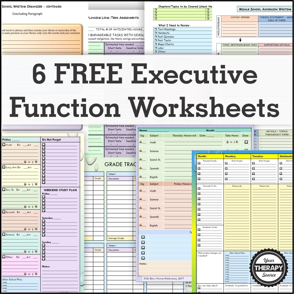 6 Free Executive Functioning Activity Worksheets  Your And Executive Functioning Worksheets
