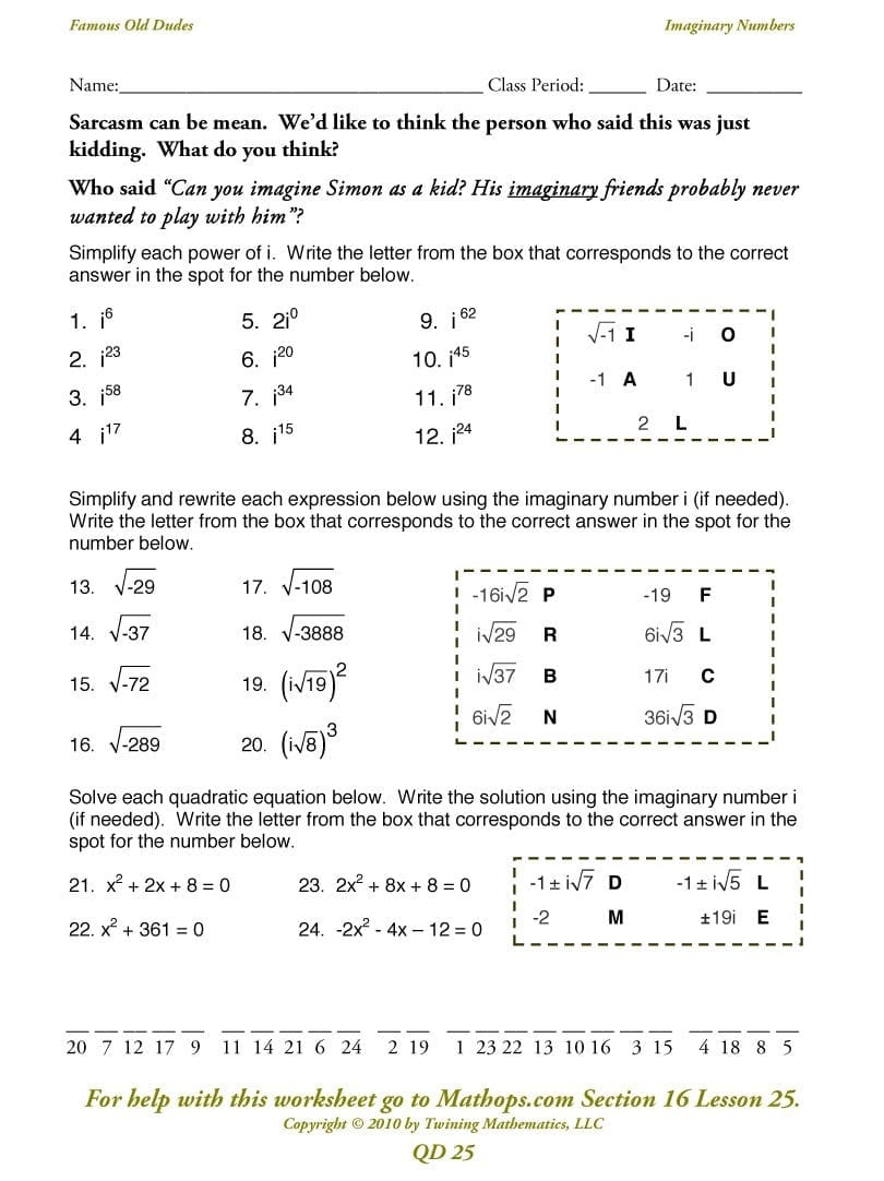 60 Prototypical Complex Numbers Worksheet As Well As Imaginary Complex Numbers Practice Worksheet