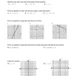 Algebra 1A – Worksheet 5 In Graphing Using Intercepts Worksheet
