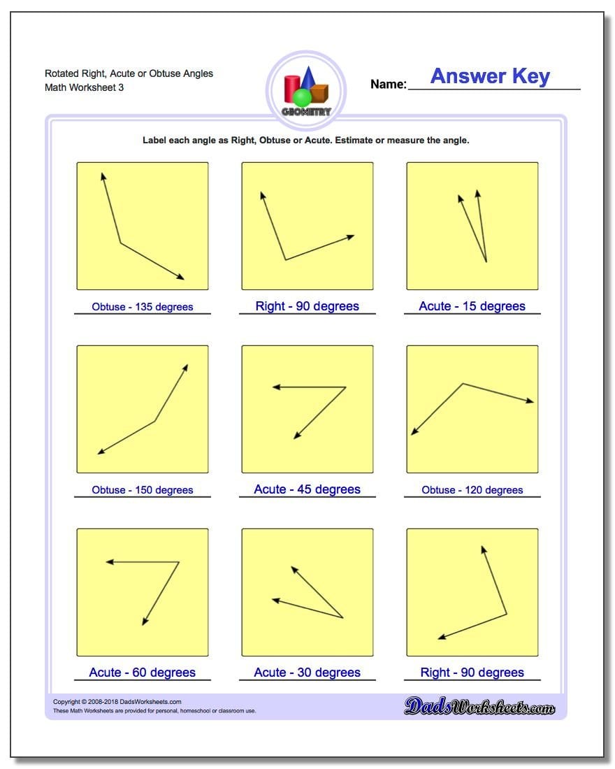 Angles Right Obtuse Acute As Well As Find The Missing Angle Measure Worksheet