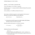 Arithmetic Sequences As Functions For Arithmetic Sequences As Linear Functions Worksheet