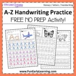 Az Handwriting Practice No Prep Worksheets For Learning Letters Throughout Learning Letters And Numbers Worksheets