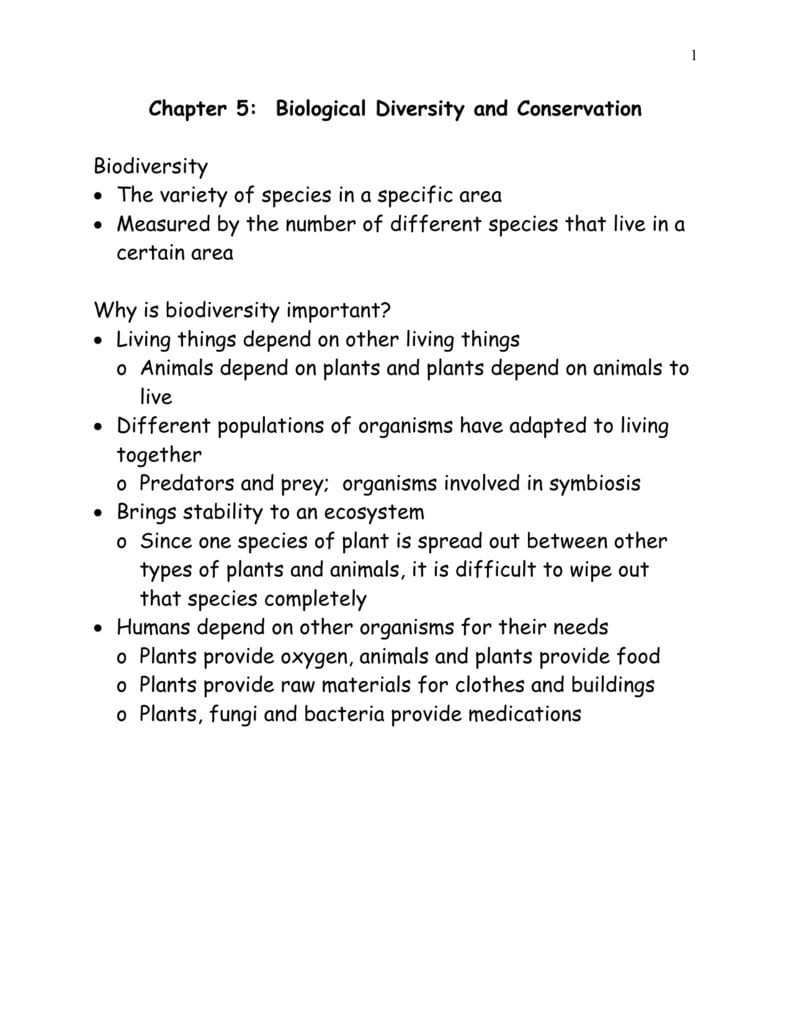 Chapter 5 Biological Diversity And Conservation With Biological Diversity And Conservation Chapter 5 Worksheet Answers