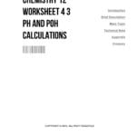 Chemistry 12 Worksheet 4 3 Ph And Poh Calculations Within Ph And Poh Calculations Worksheet