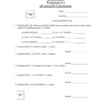 Chemistry 12 Worksheet 43 Ph And Poh Calculations Inside Ph And Poh Calculations Worksheet