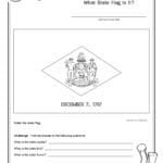 Coloring Page State Flag Delaware Printable Worksheet In Liberty Kids Worksheets