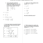 Cst Algebra Review Worksheet 1 20 Points In Using The Quadratic Formula Worksheet Answers With Work