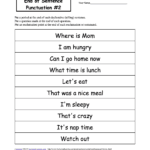 End Of Sentence Punctuation Printable Worksheets With English Grammar Worksheets For Grade 2 With Answers