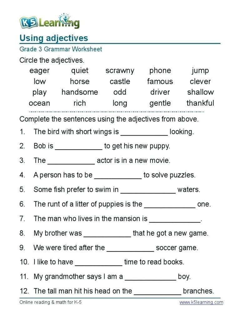 English Worksheet For Grade 3  Collarbone As Well As Grade 3 English Worksheets