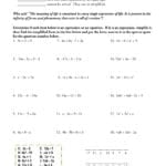 Eq02 Expressions Vs Equations  Mathops Along With Equations With Variables On Both Sides Worksheet