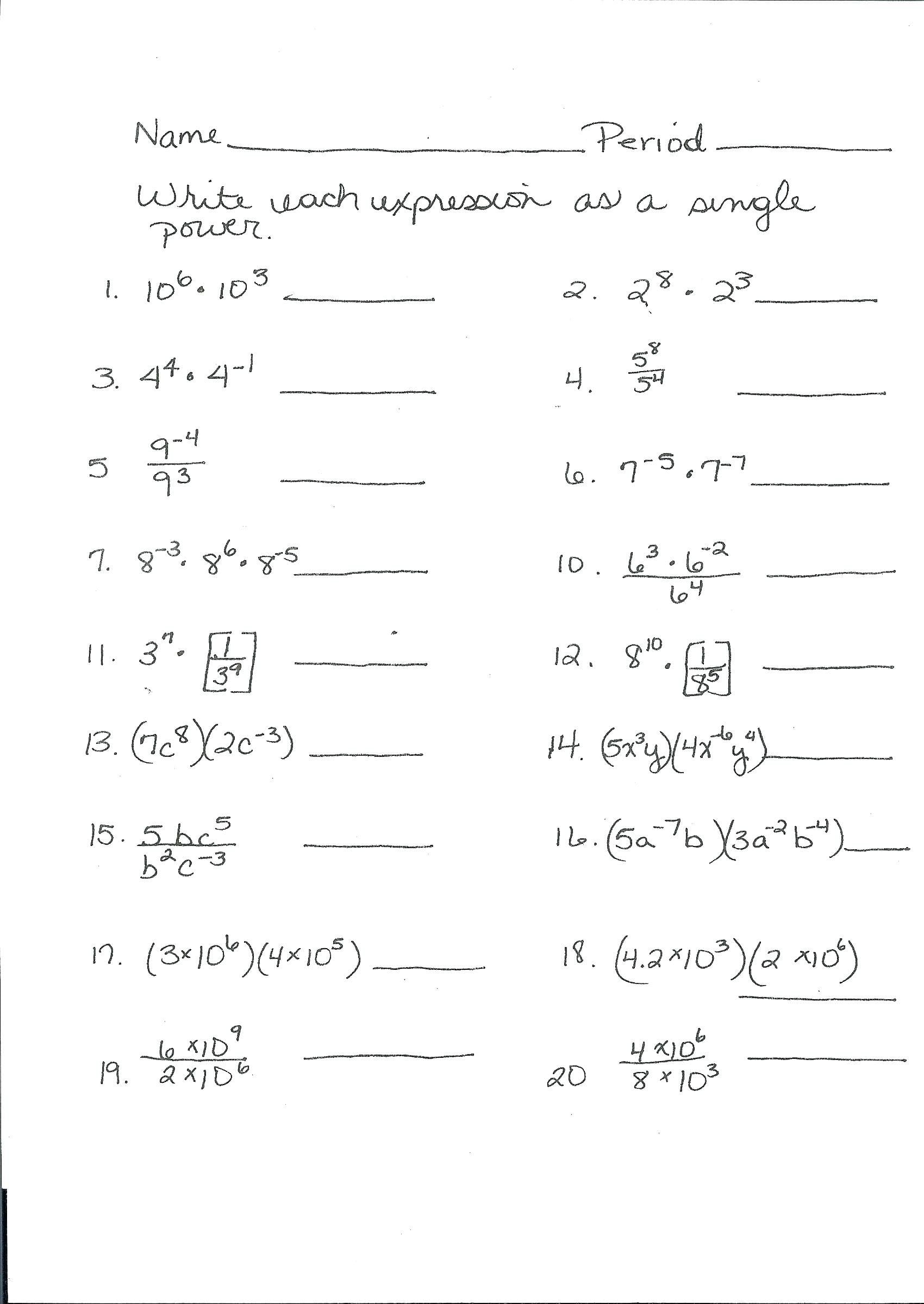Exponent Math Worksheets 8Th Grade – Cortexcolorco Along With Laws Of Logarithms Worksheet
