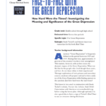 Facetoface With The Great Depression Within Great Depression Worksheets High School