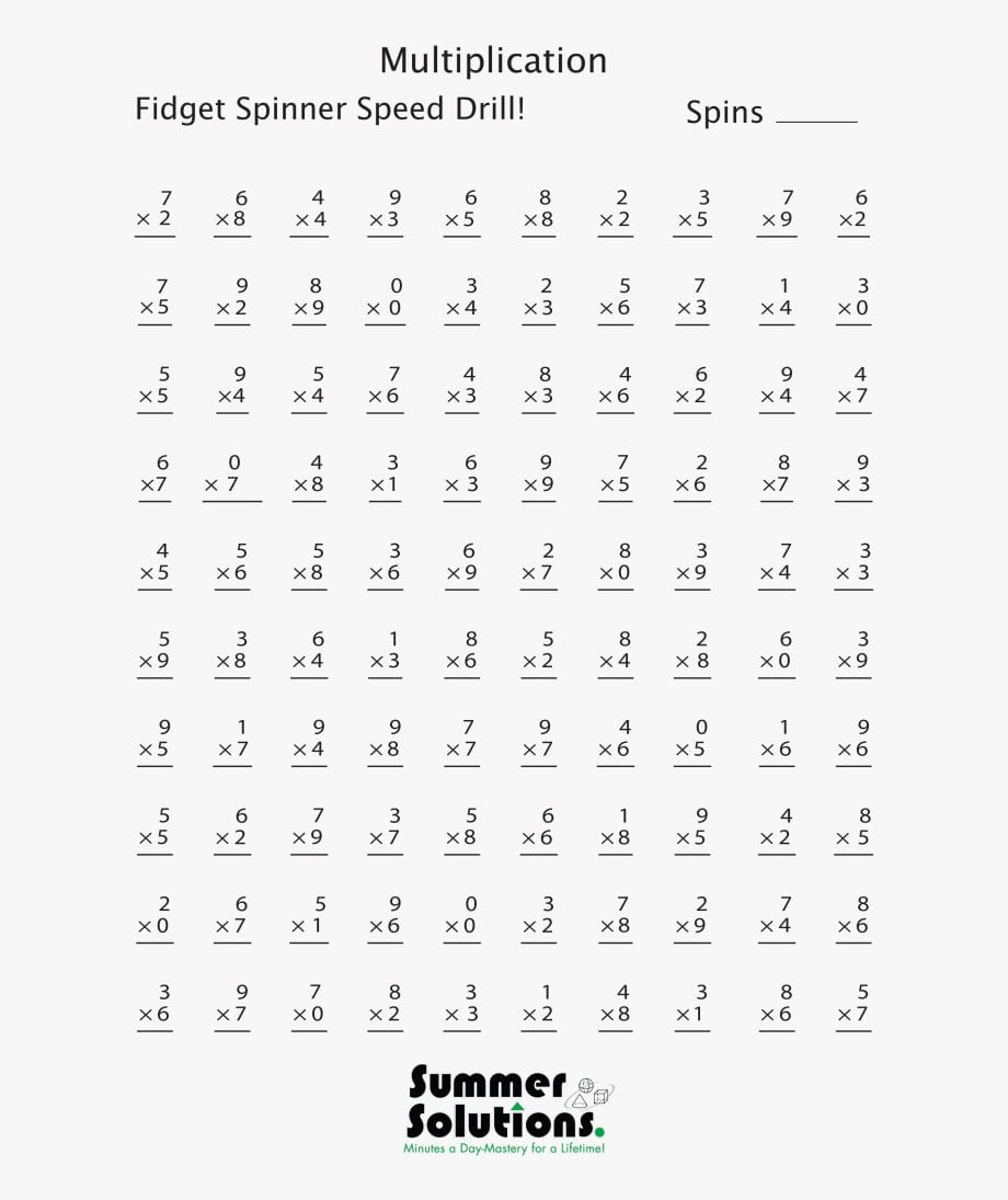 Fidget Spinner Math Worksheet Multiplication Worksheets Also Fidget Spinner Worksheets Free