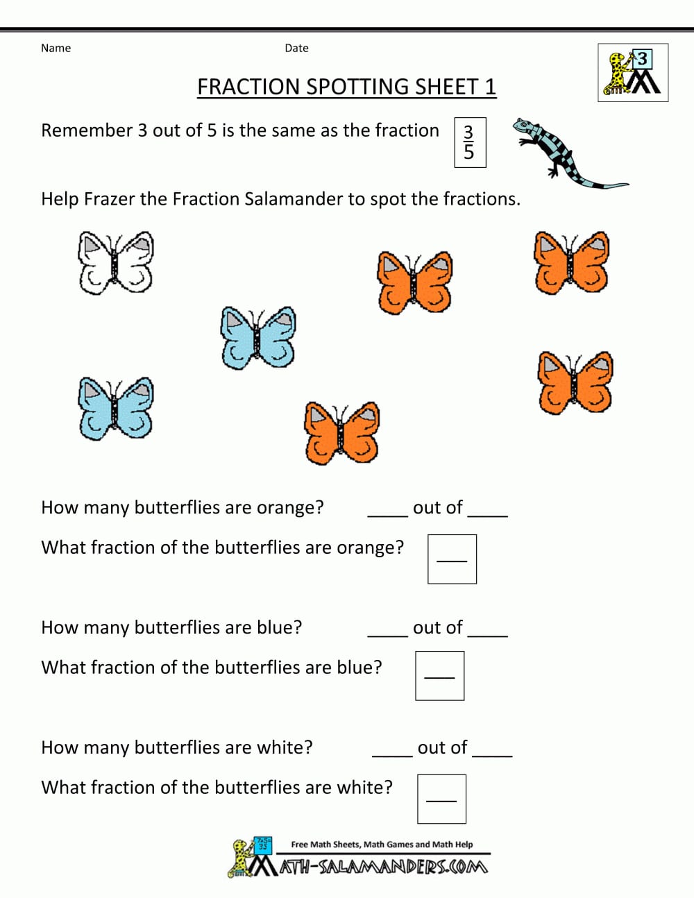 Finding Fractions  Fraction Spotting Throughout 3Rd Grade Math Fractions Worksheets