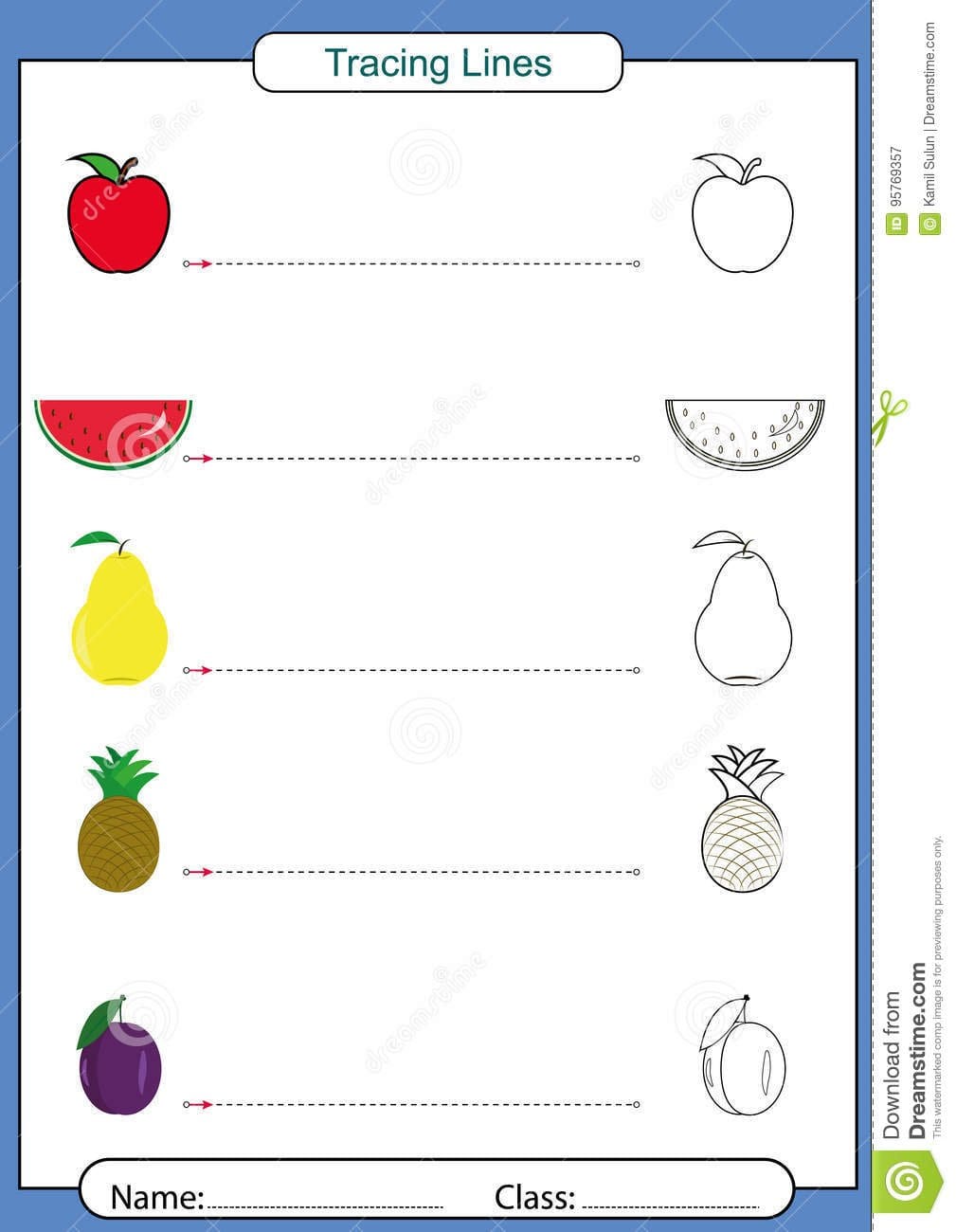 Follow The Lines With Your Pencil Worksheet Stock Or Tracing Straight Lines Worksheets