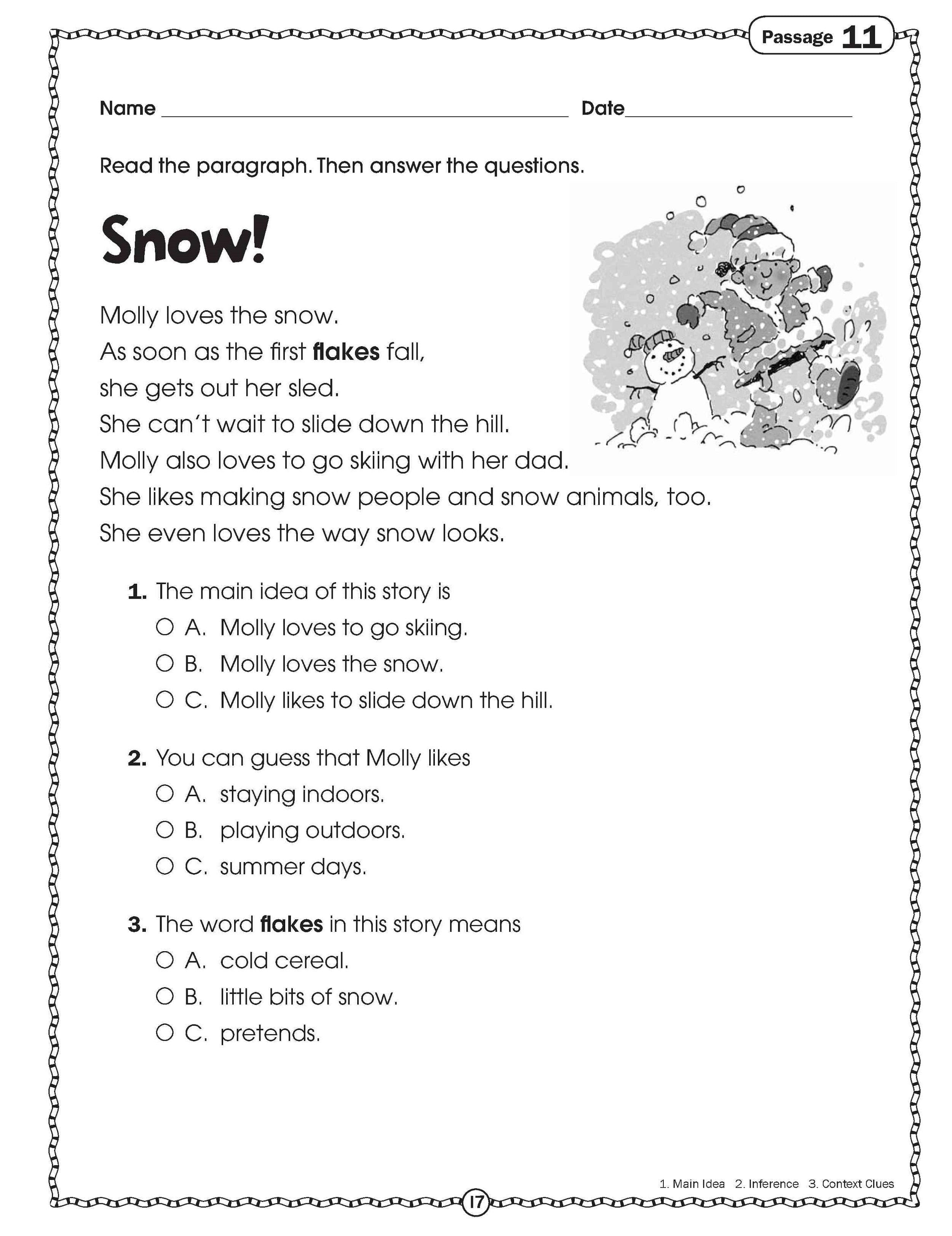 Free Handouts Reading  Learning Printable  Kids Worksheets Regarding Free Printable Reading Comprehension Worksheets For Kindergarten