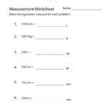 Free Printable Measurement Conversion Worksheet Regarding Measurement Conversion Worksheets