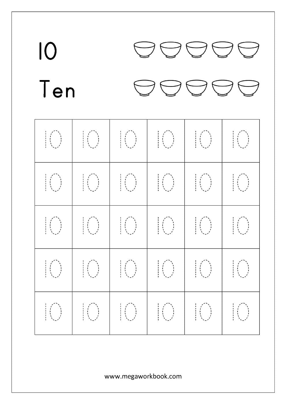 Free Printable Number Tracing And Writing 110 Worksheets Along With Number Tracing Worksheets 1 10
