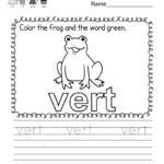 French Colors Worksheet  Free Kindergarten Learning Regarding French Worksheets For Kids