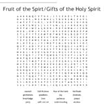 Fruit Of The Spirtgifts Of The Holy Spirit Word Search Also Fruit Of The Spirit Worksheets For Adults