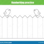 Handwriting Practice Sheet Educational Children Game Also Tracing Straight Lines Worksheets