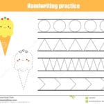 Handwriting Practice Sheet Educational Children Game For Tracing Straight Lines Worksheets