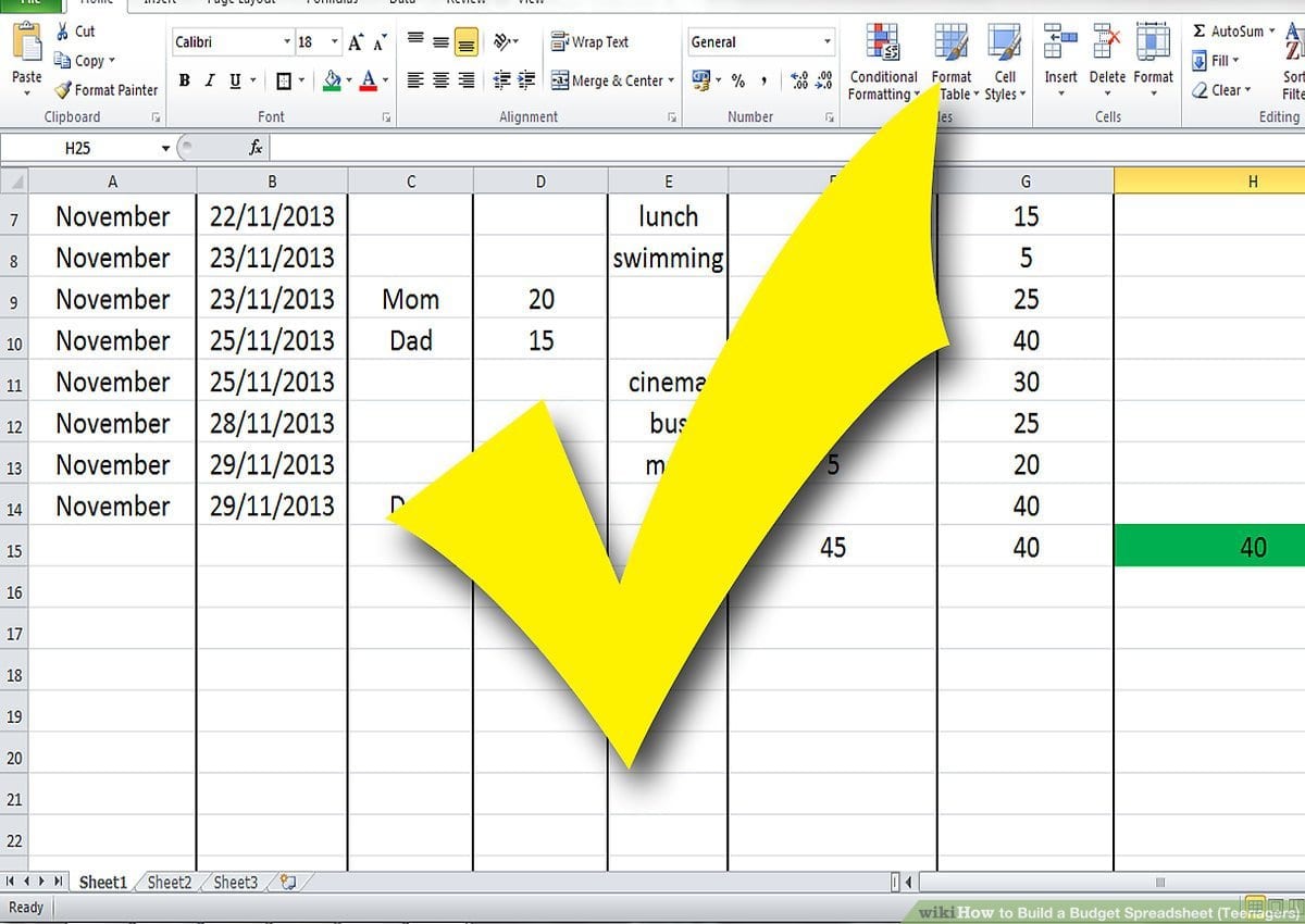 How To Build A Budget Spreadsheet Teenagers 13 Steps Throughout Budget For Teenager Worksheet