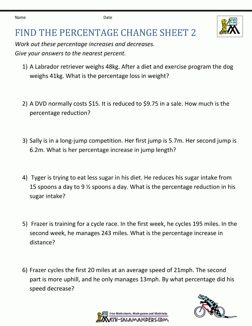How To Work Out Percentage Increases For Percentage Increase And Decrease Worksheet